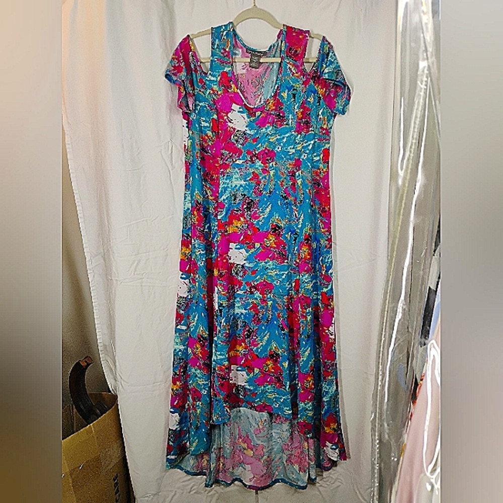 **4 For $18 SALE**  Floral Multicolor High Low Maxi Dress